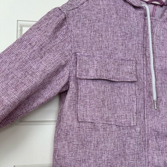 Anthropologie Avec Les Filles Purple Hooded Zip Up Jacket Women's Size Small - Picture 8 of 10